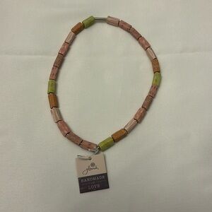 Jilzarah Pink Salt Handmade Clay Necklace